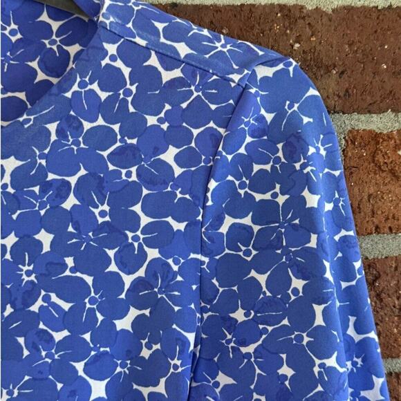 Mahi Gold Blue Floral Long Sleeve Dress | Size S - Picture 6 of 7